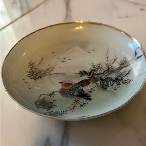 VTG Hand-painted Japanese Porcelain Plate with Bird Design